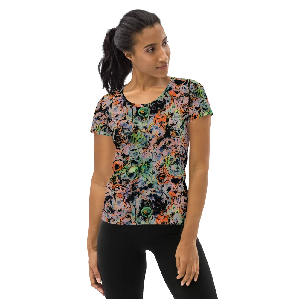 Peach Voltage on Women's Athletic T-Shirt — Front