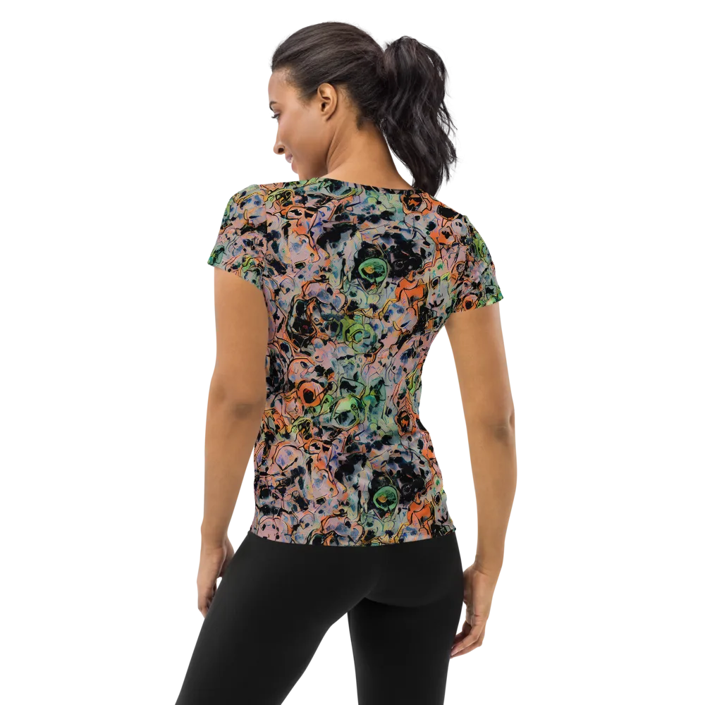 Peach Voltage on Women's Athletic T-Shirt — Back