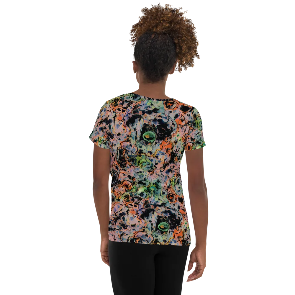 Peach Voltage on Women's Athletic T-Shirt — Back