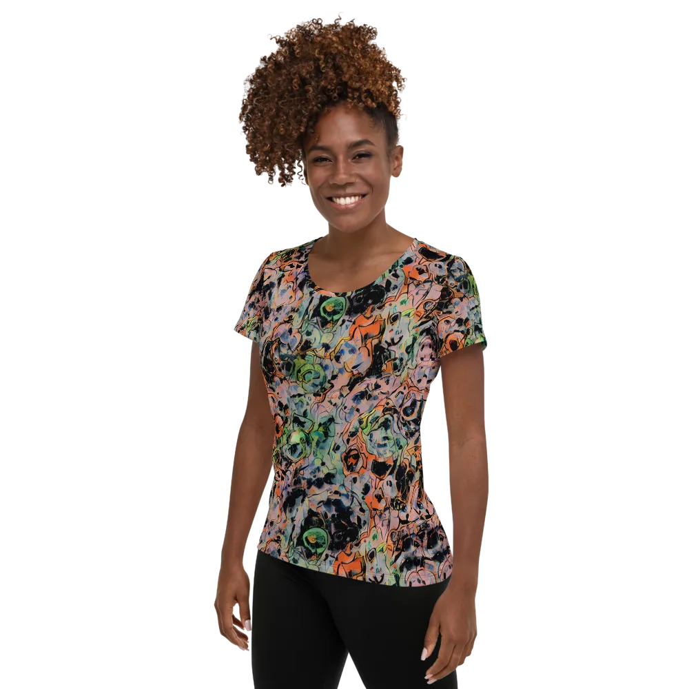 Peach Voltage on Women's Athletic T-Shirt — Left