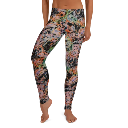 Peach Voltage on a Leggings