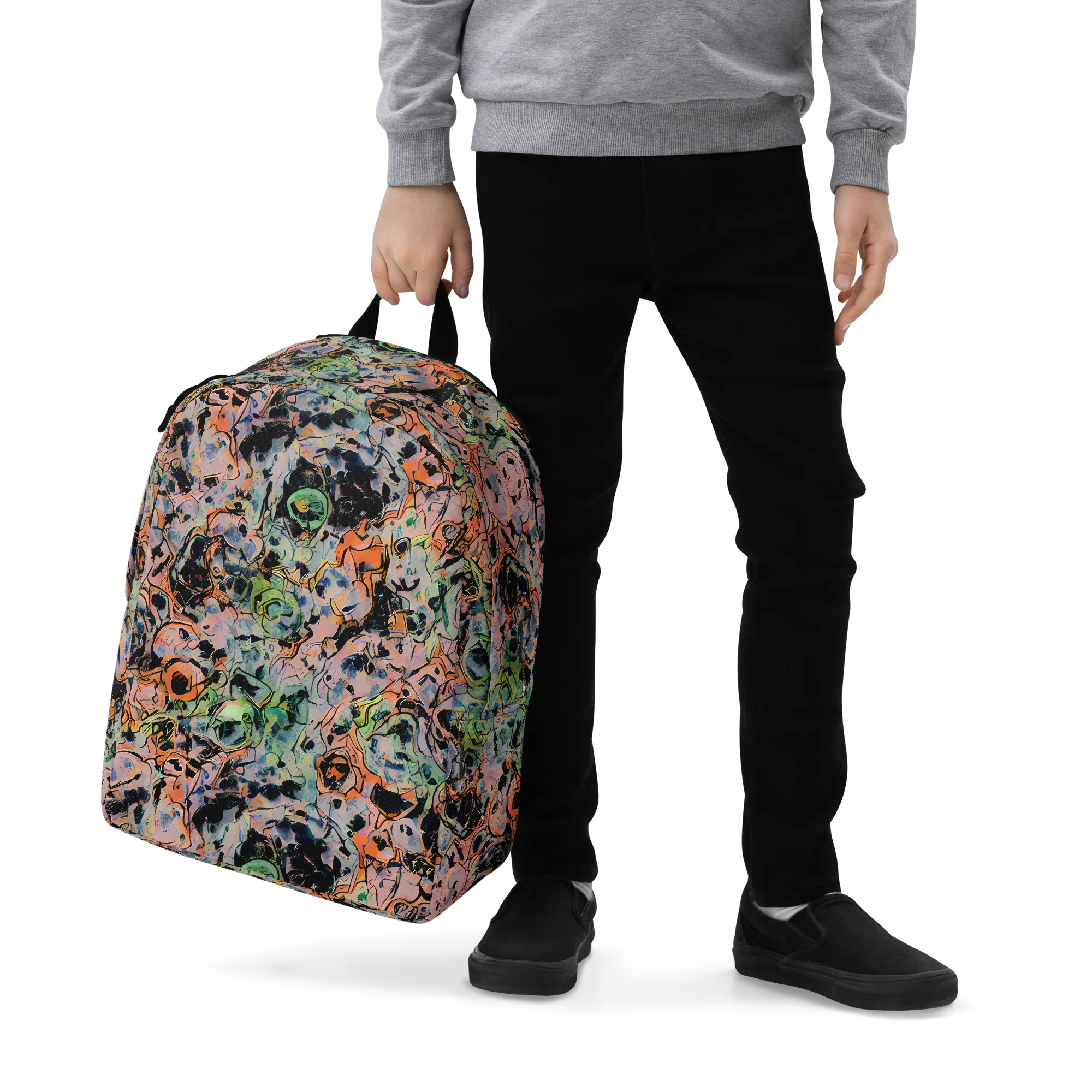 Peach Voltage on Minimalist Backpack — Zoomed-in
