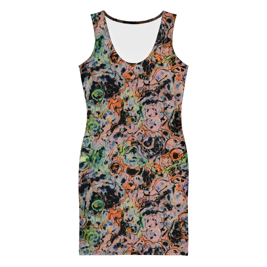Peach Voltage on Bodycon Dress — Front