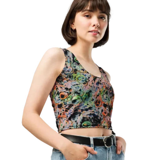 Peach Voltage on a Crop Top