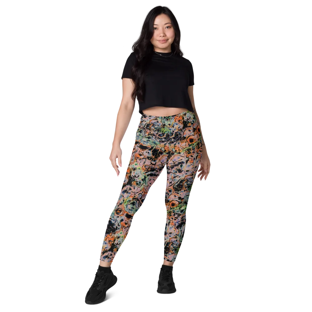 Peach Voltage on Leggings with Pockets — Front
