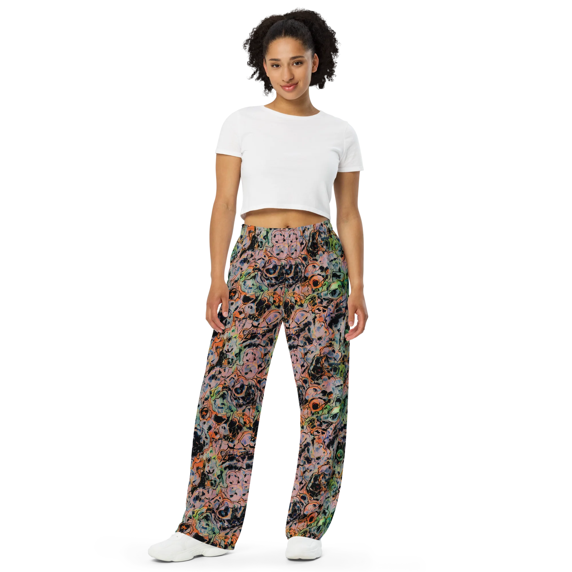 Peach Voltage on Wide-Leg Pants — Front
