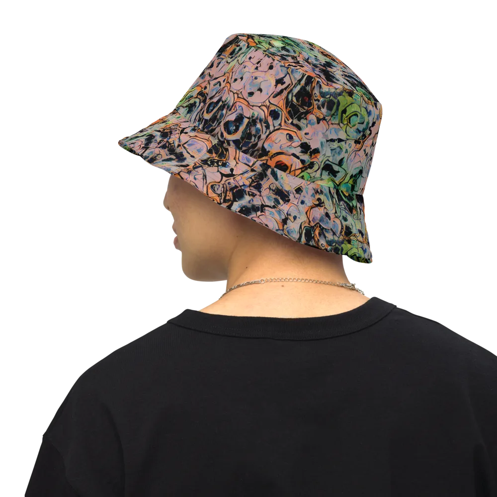 Peach Voltage on Reversible Bucket Hat — Back Inside