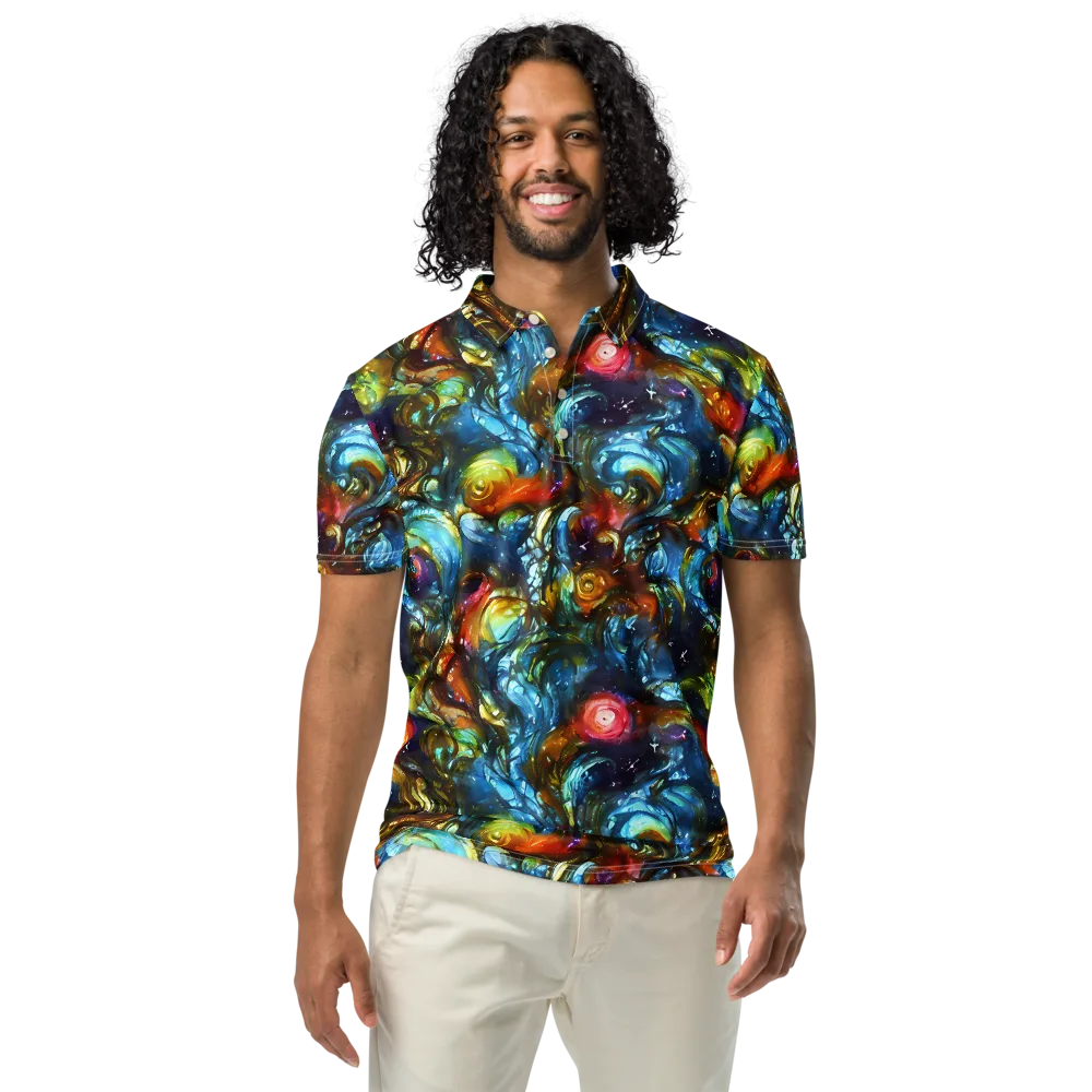 Aurora Alchemy on Men's Slim Fit Polo Shirt — Front