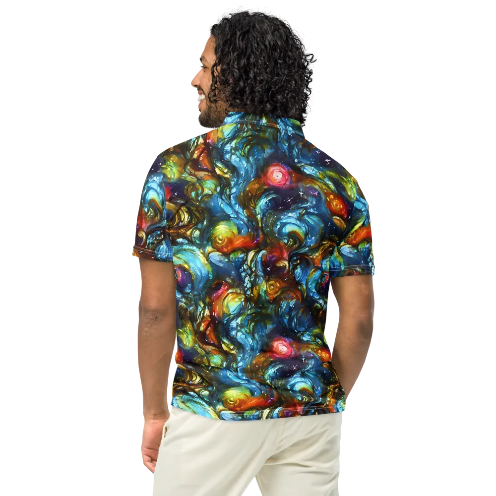 Aurora Alchemy on Men's Slim Fit Polo Shirt — Back