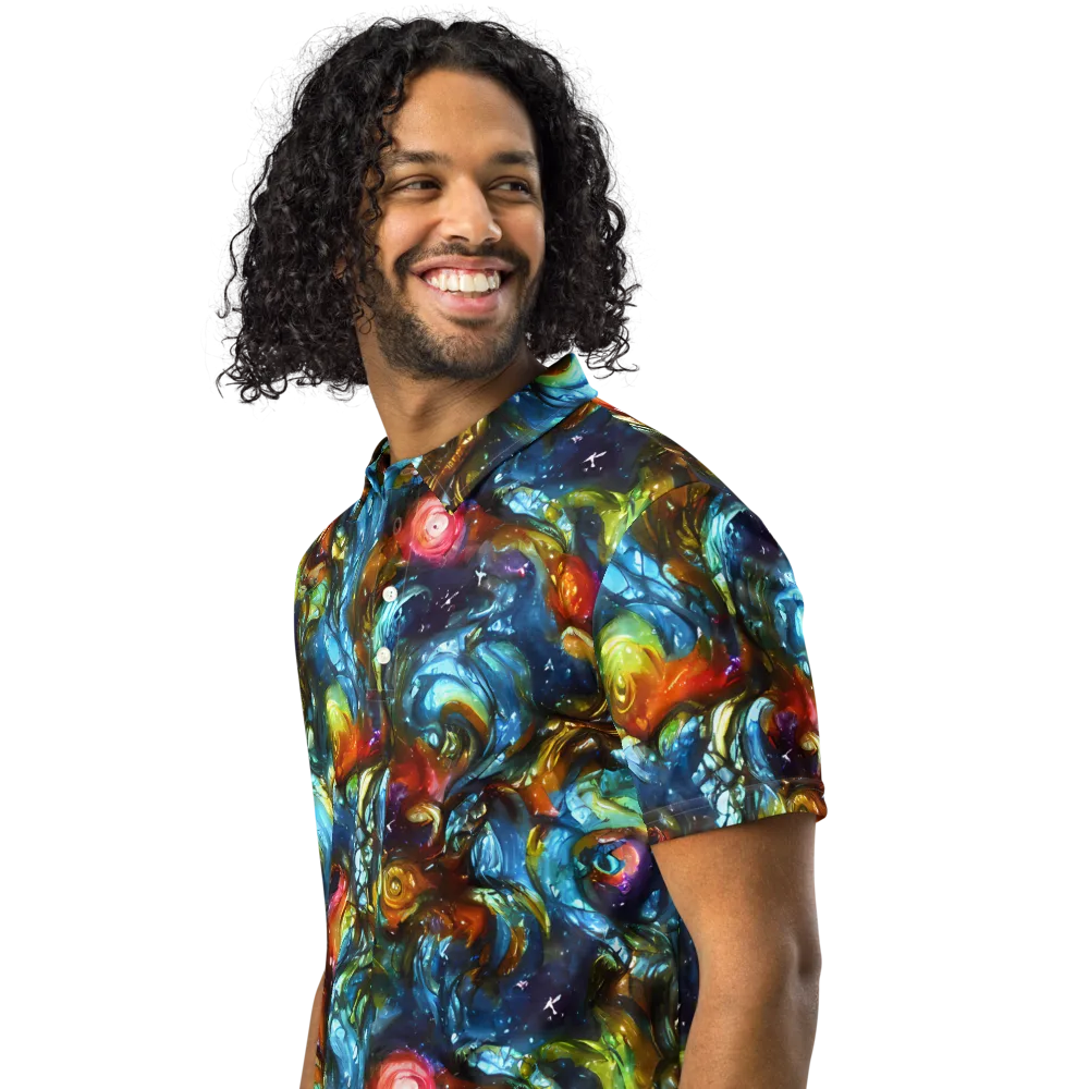 Aurora Alchemy on Men's Slim Fit Polo Shirt — Left Front