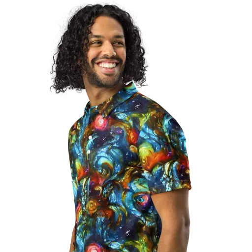 Aurora Alchemy on a Men's Slim Fit Polo Shirt