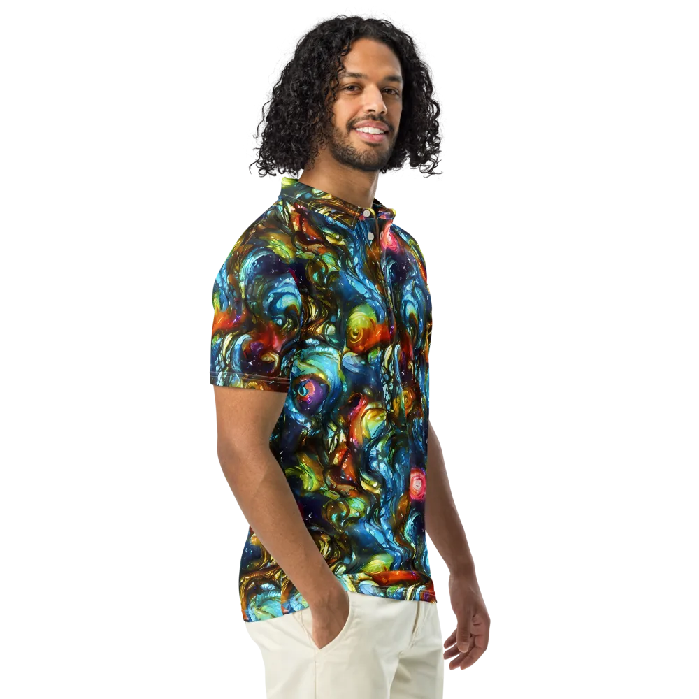 Aurora Alchemy on Men's Slim Fit Polo Shirt — Right Front