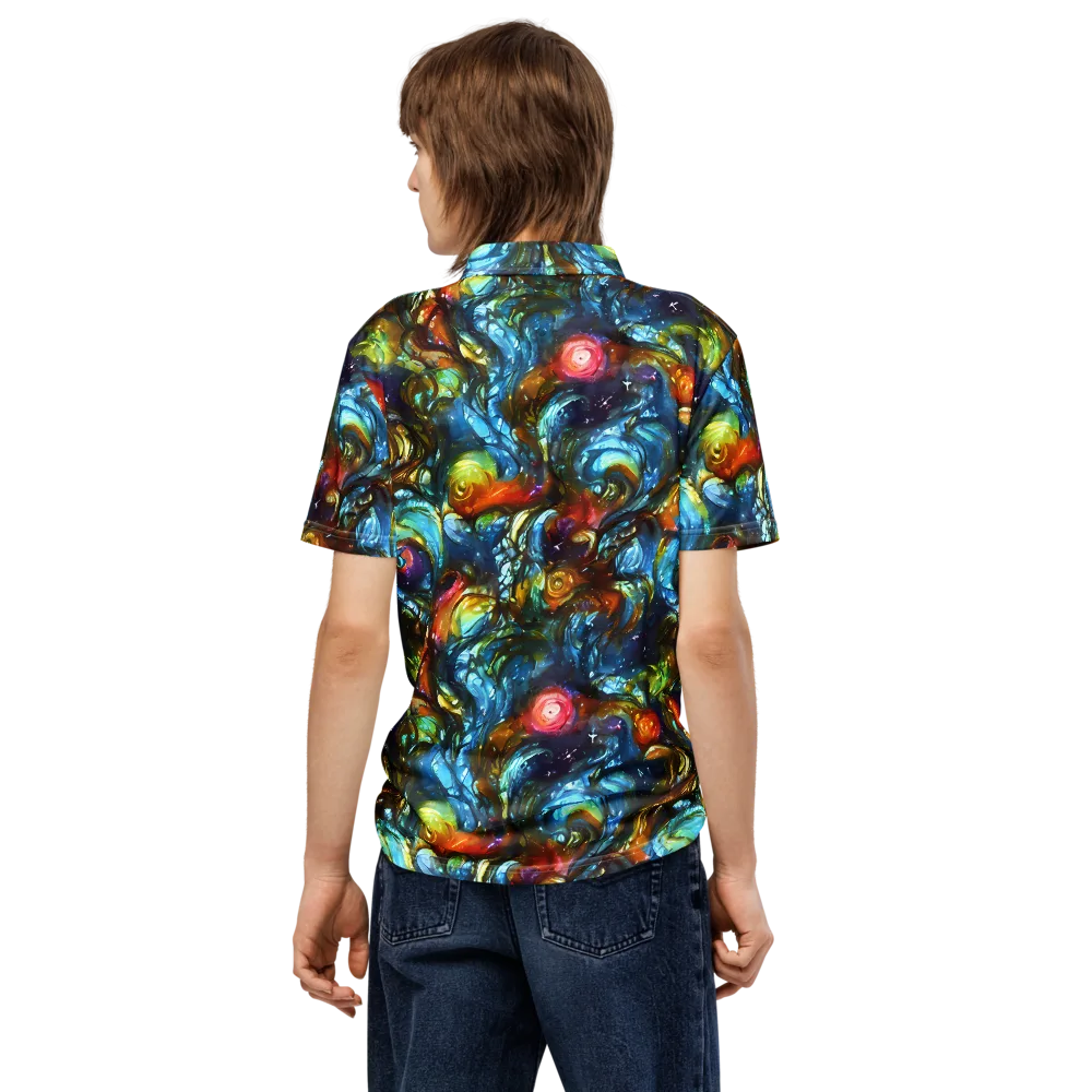 Aurora Alchemy on Men's Slim Fit Polo Shirt — Back