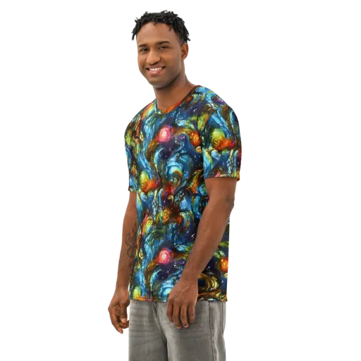 Aurora Alchemy on a Men's Cotton Crew Neck T-Shirt
