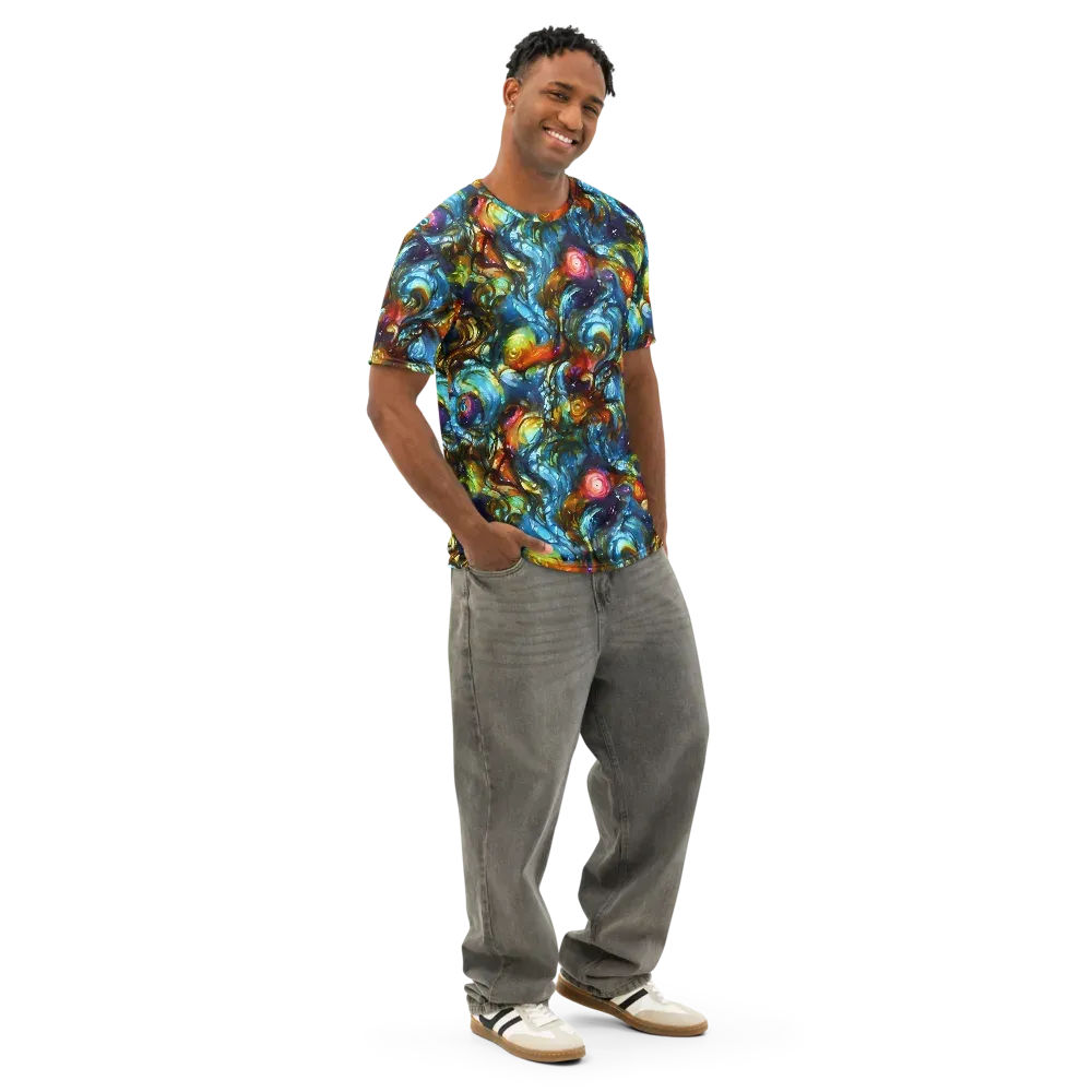 Aurora Alchemy on Men's Cotton Crew Neck T-Shirt — Right Front
