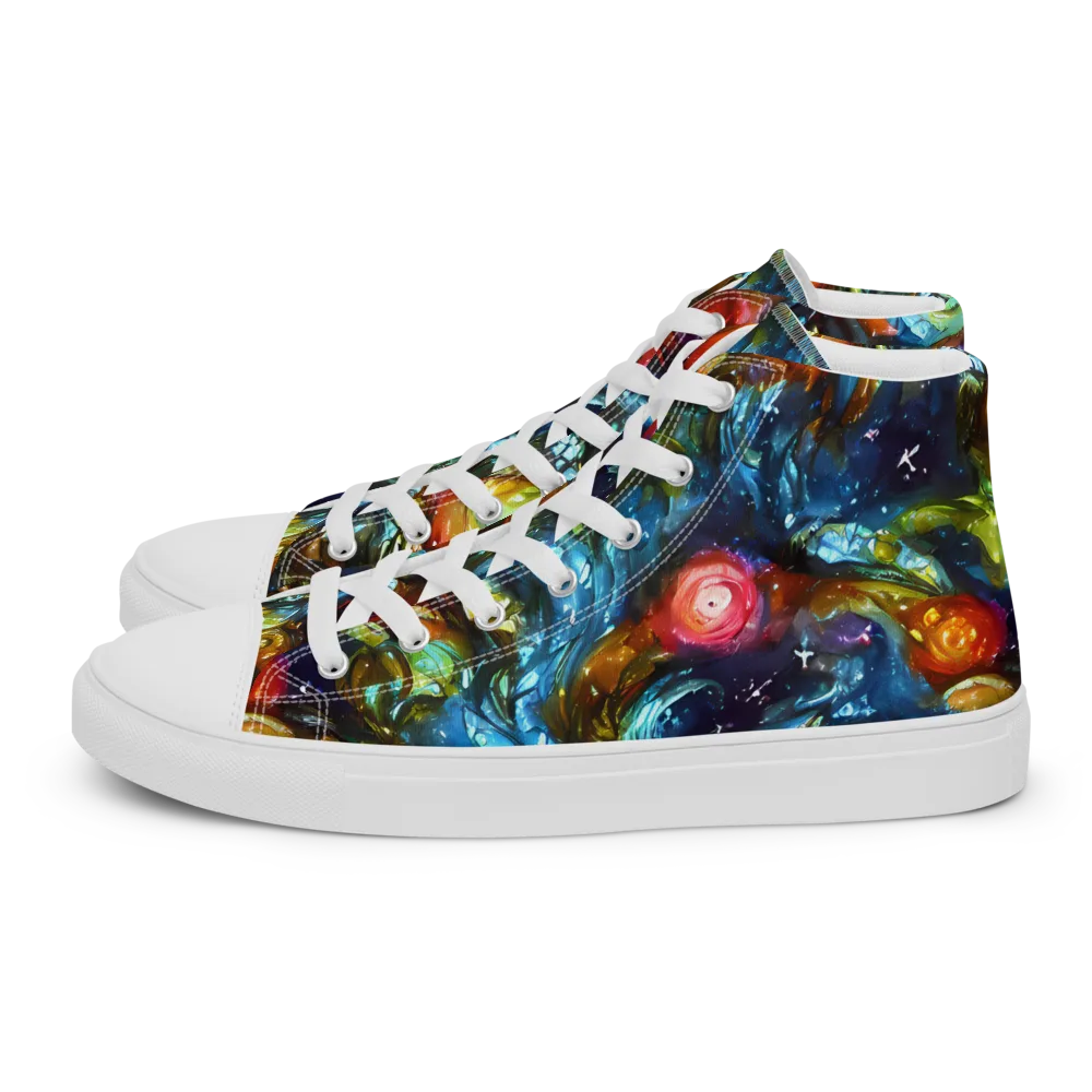 Aurora Alchemy on Men's High Top Canvas Shoes — Left