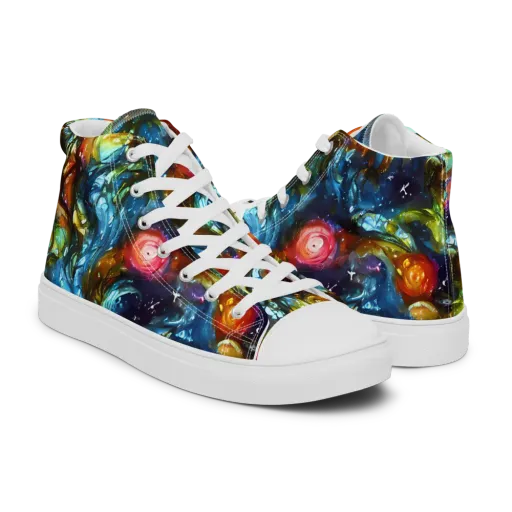 Aurora Alchemy on a Men's High Top Canvas Shoes