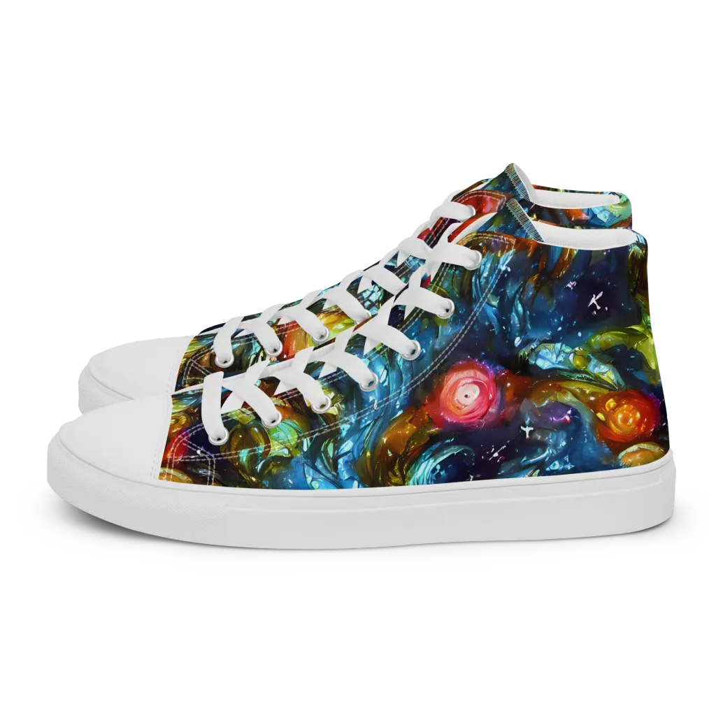 Aurora Alchemy on Women's High Top Canvas Shoes — Left
