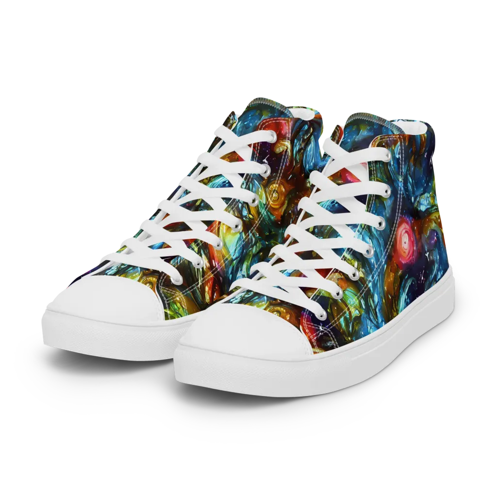 Aurora Alchemy on Women's High Top Canvas Shoes — Left Front