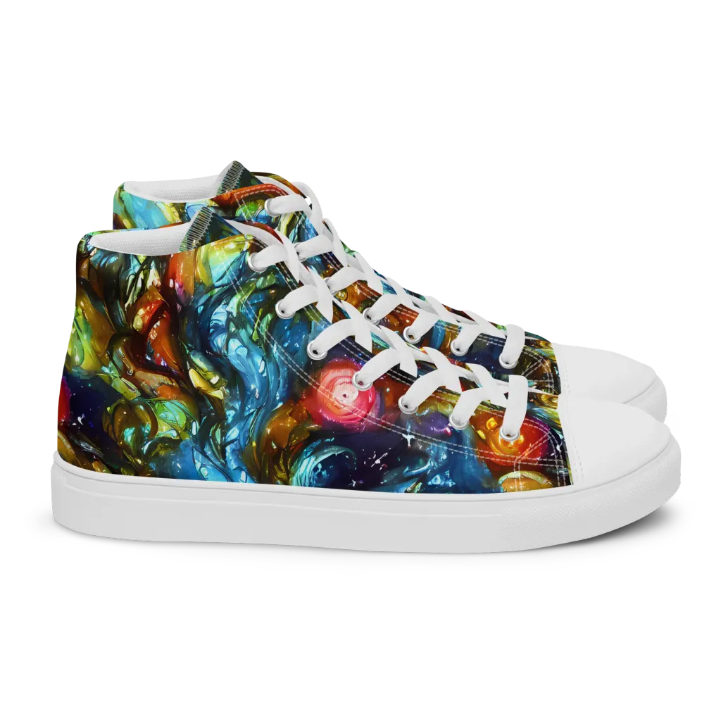 Aurora Alchemy on Women's High Top Canvas Shoes — Right