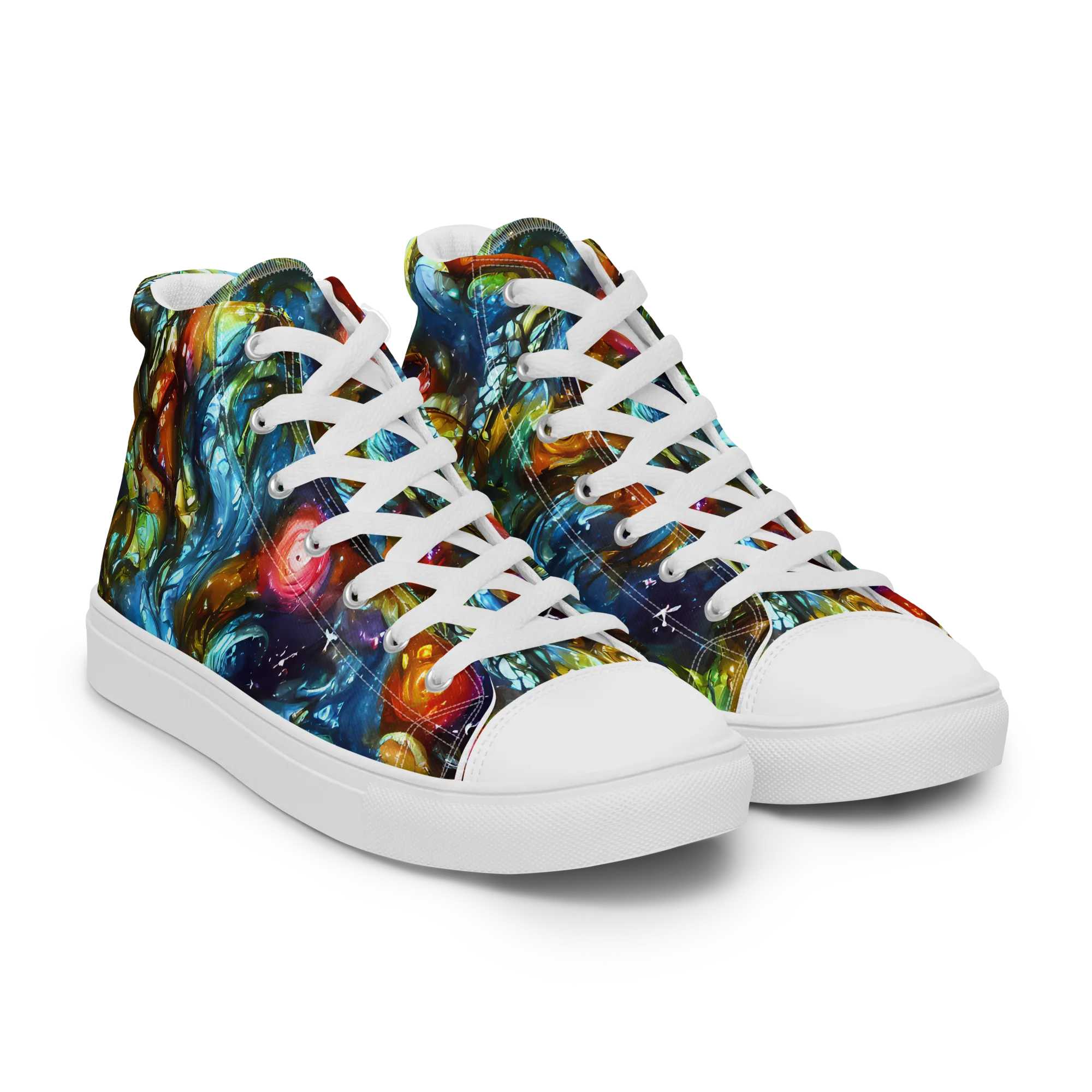 Aurora Alchemy on Women's High Top Canvas Shoes — Right Front