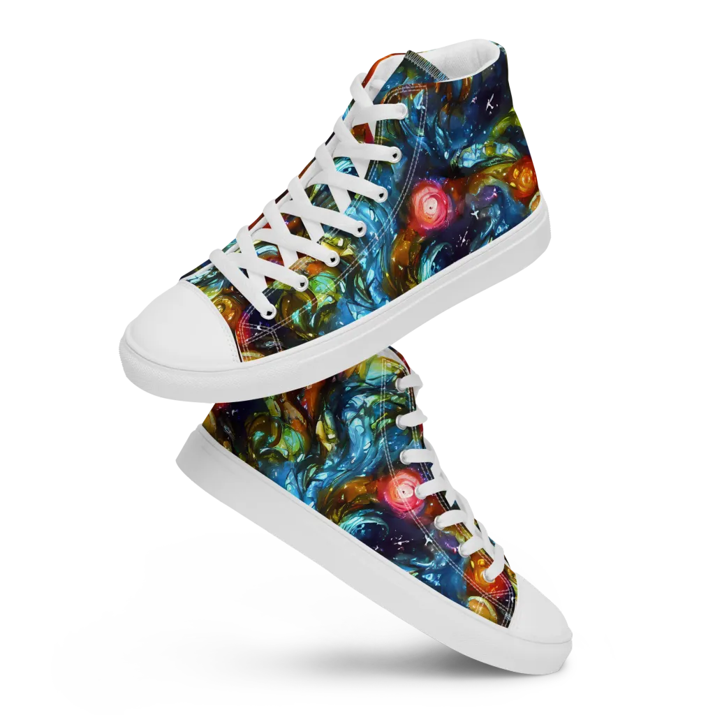 Aurora Alchemy on Women's High Top Canvas Shoes — Front
