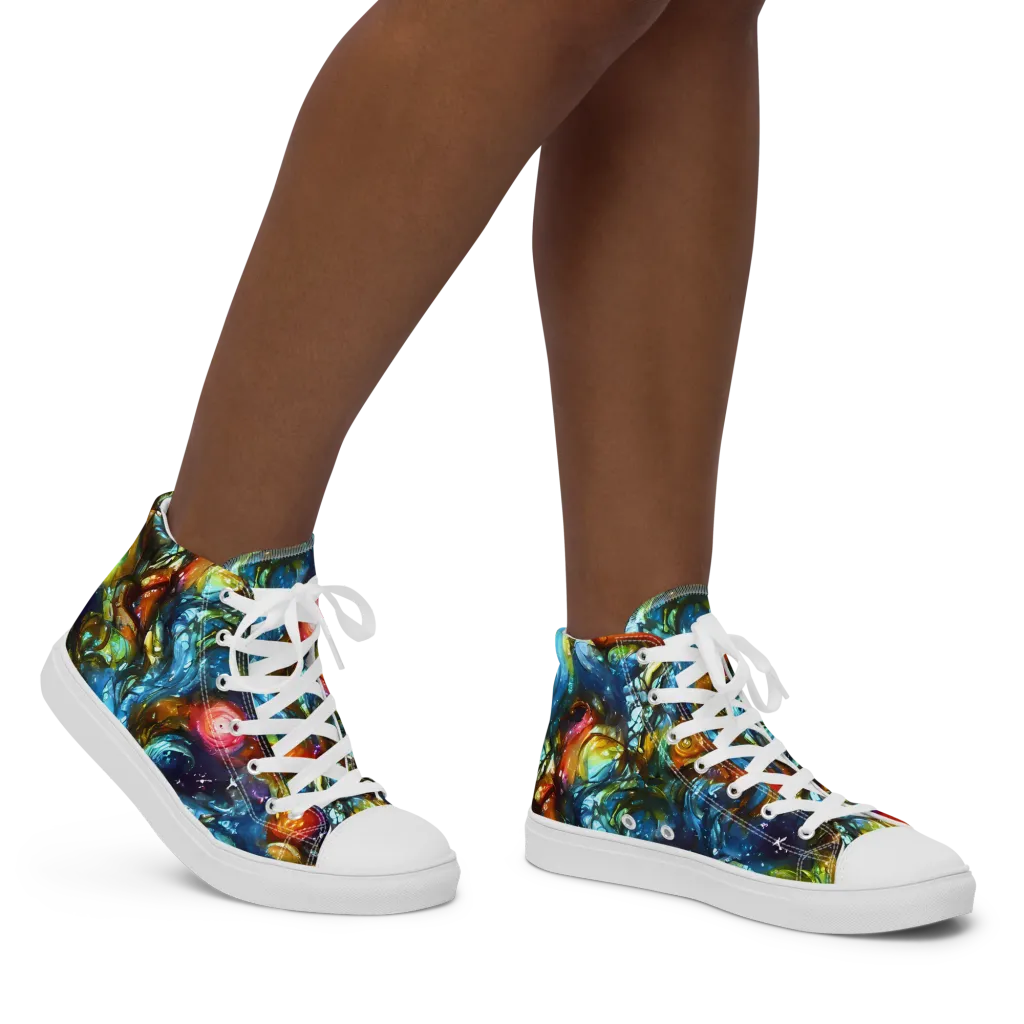 Aurora Alchemy on Women's High Top Canvas Shoes — Right