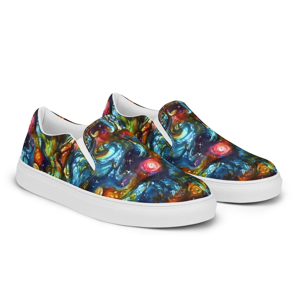 Aurora Alchemy on Men's Slip-On Canvas Shoes — Right Front