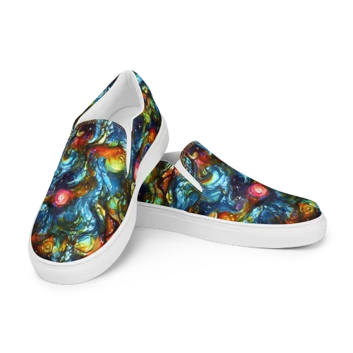 Aurora Alchemy on a Men's Slip-On Canvas Shoes