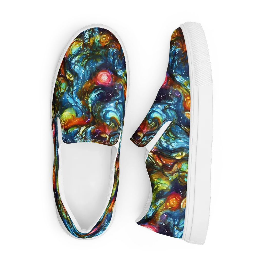 Aurora Alchemy on Men's Slip-On Canvas Shoes — Front