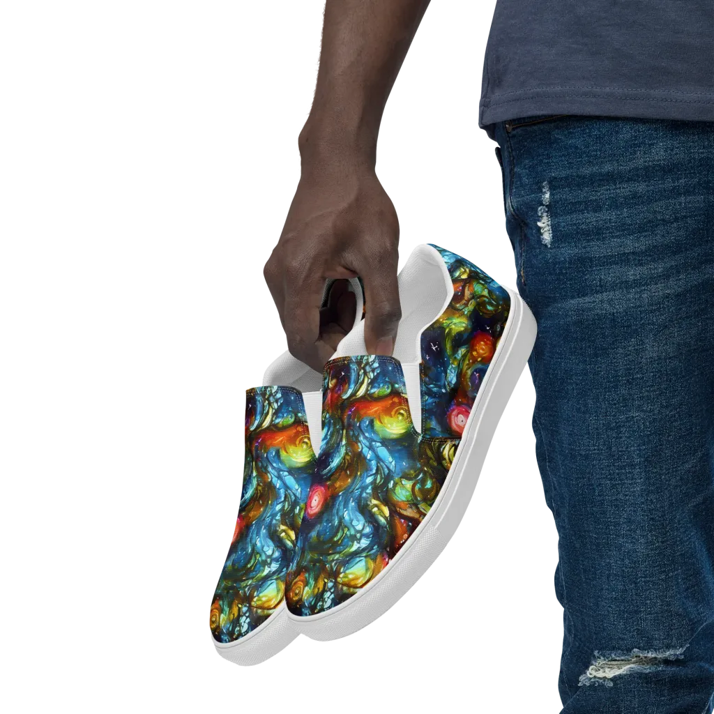 Aurora Alchemy on Men's Slip-On Canvas Shoes — Left Front