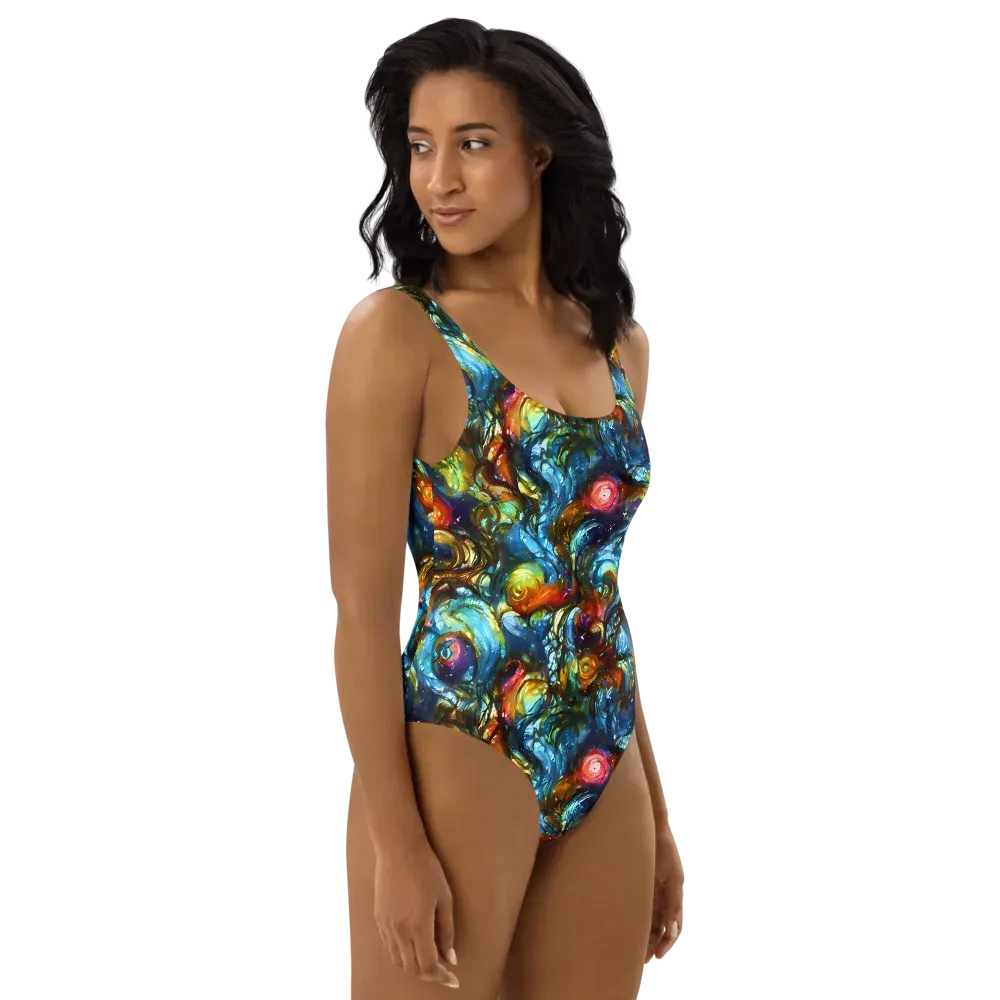 Aurora Alchemy on One-Piece Swimsuit — Right