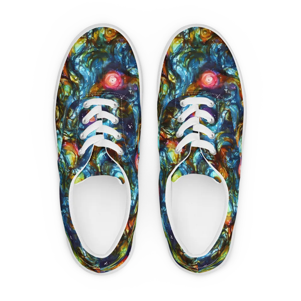 Aurora Alchemy on Men's Lace-Up Canvas Shoes — Front