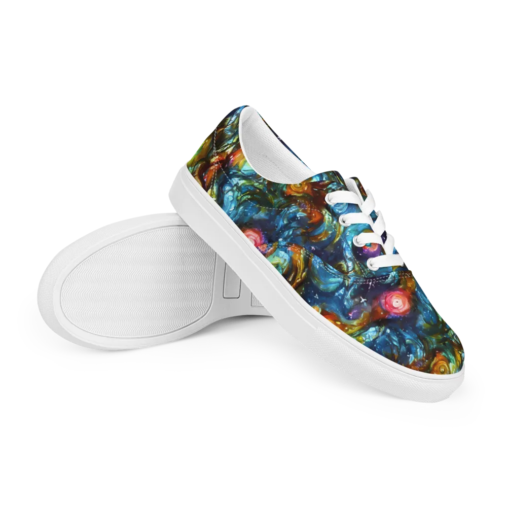 Aurora Alchemy on Men's Lace-Up Canvas Shoes — Right Front