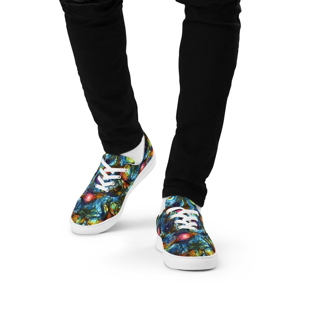 Aurora Alchemy on Men's Lace-Up Canvas Shoes — Front