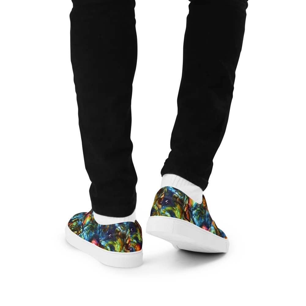 Aurora Alchemy on Men's Lace-Up Canvas Shoes — Back