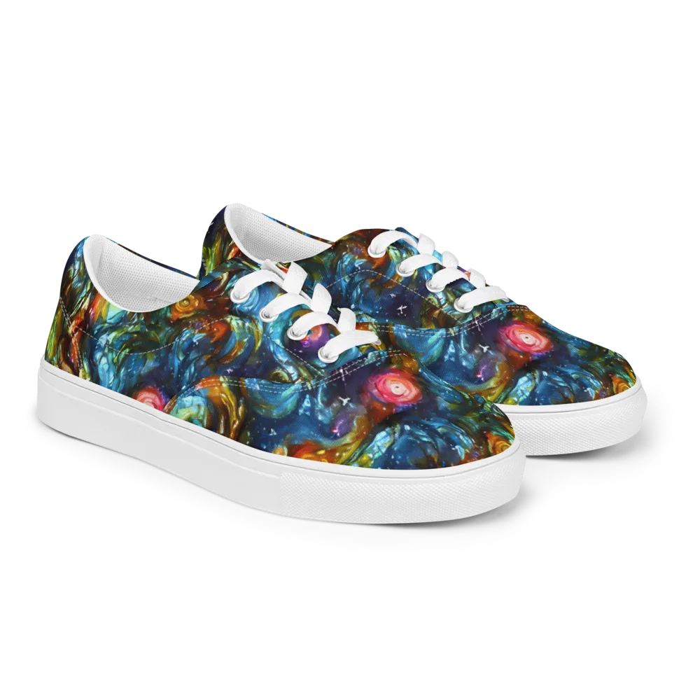 Aurora Alchemy on Men's Lace-Up Canvas Shoes — Right Front