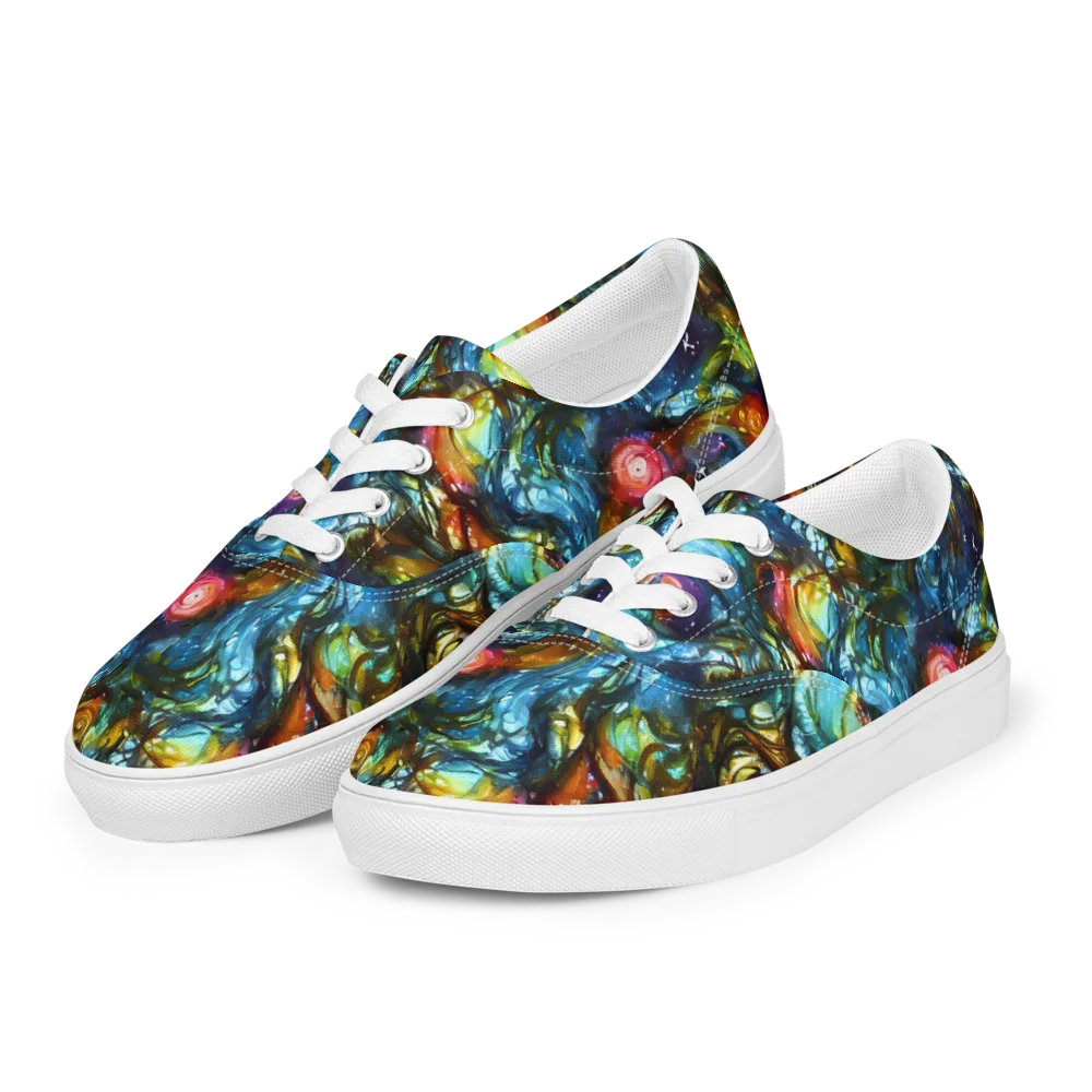 Aurora Alchemy on Men's Lace-Up Canvas Shoes — Left Front