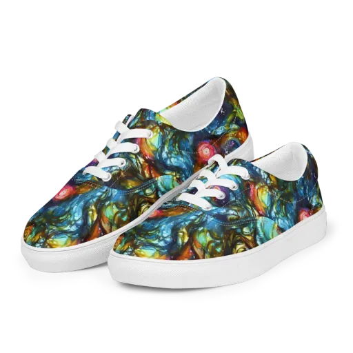 Aurora Alchemy on a Men's Lace-Up Canvas Shoes