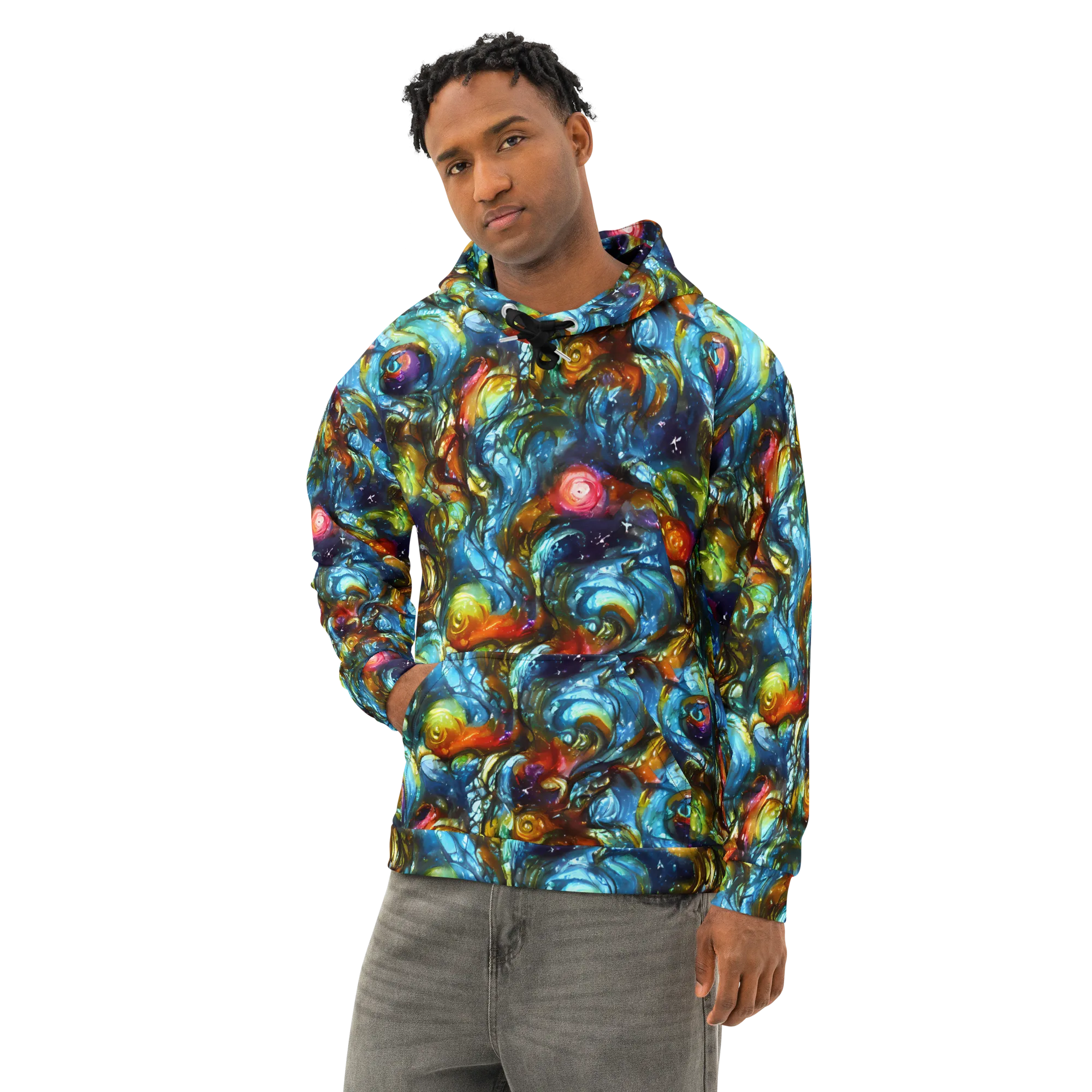 Aurora Alchemy on Cotton Hoodie — Left Front