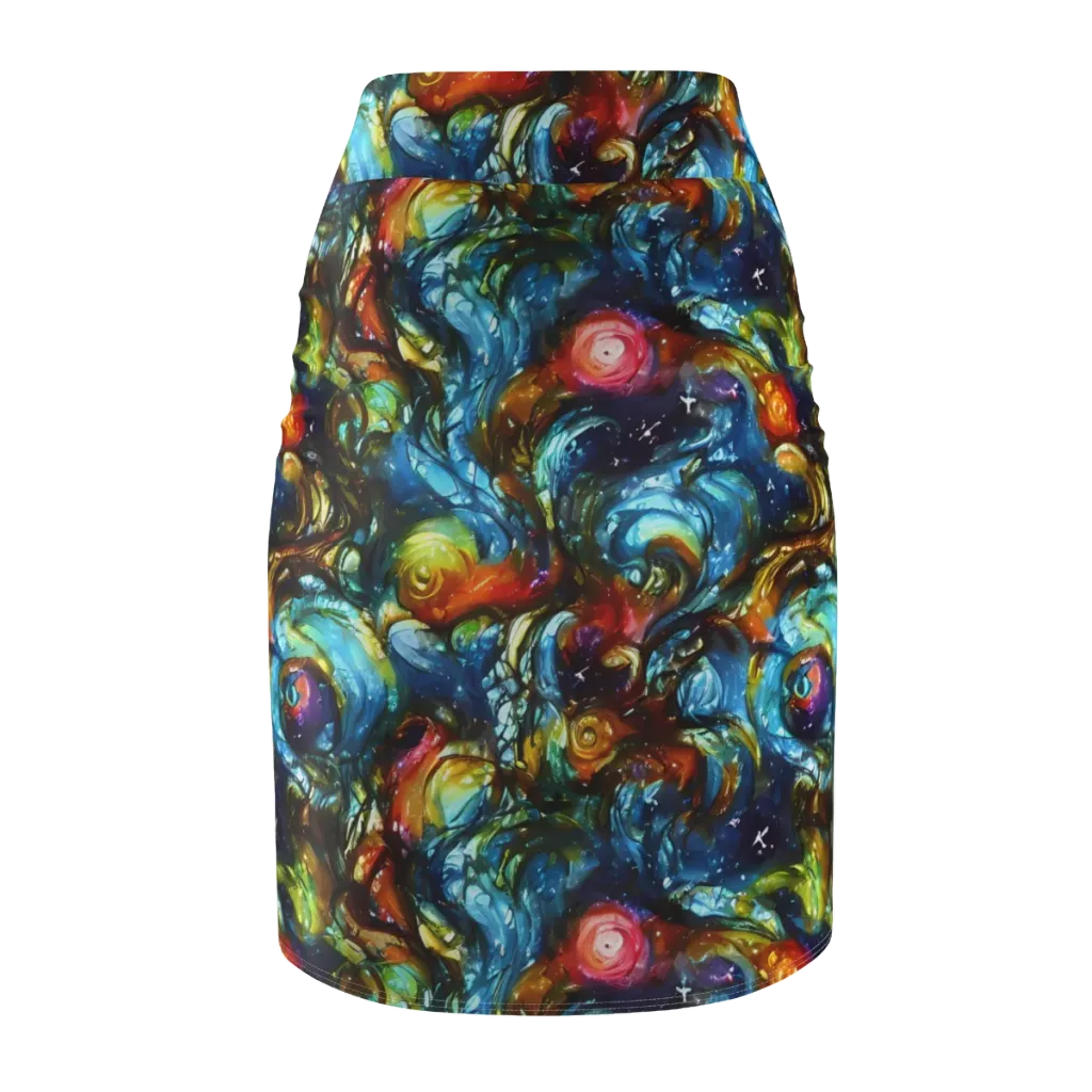 Aurora Alchemy on Pencil Skirt — Back