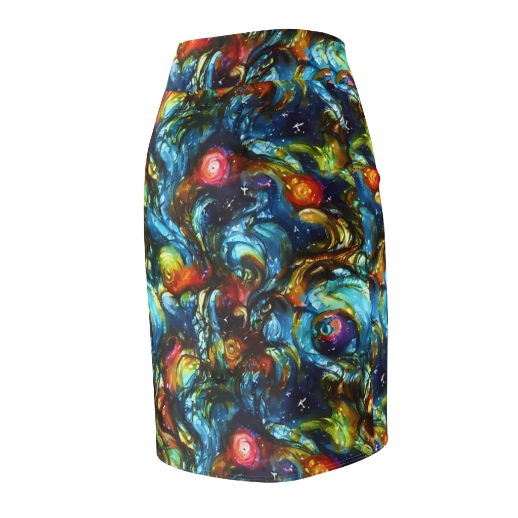 Aurora Alchemy on Pencil Skirt — Back Side