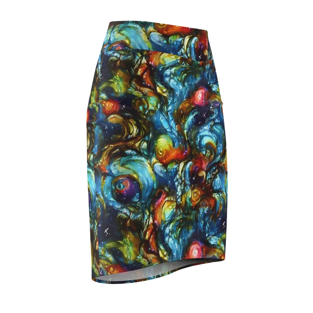 Aurora Alchemy on Pencil Skirt — Front Side
