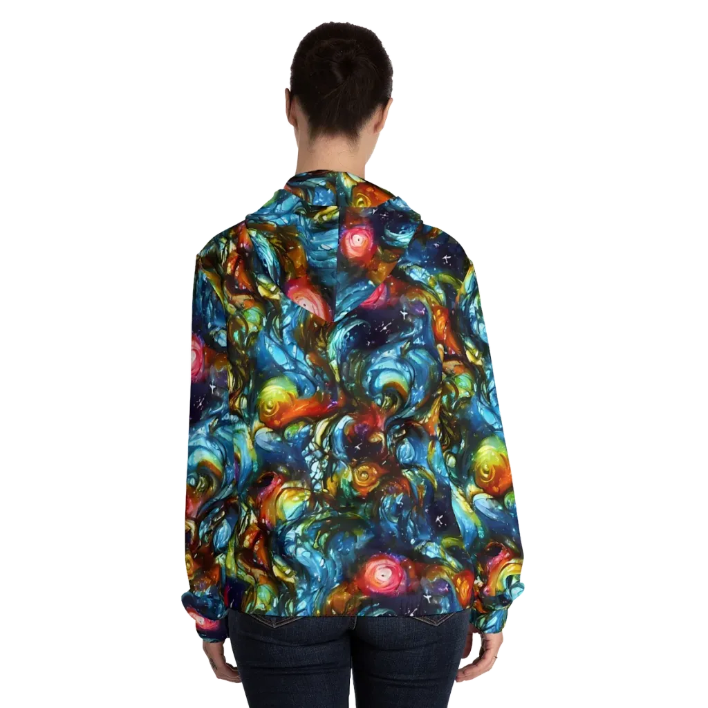 Aurora Alchemy on Women's Full-Zip Hoodie — Back On Person