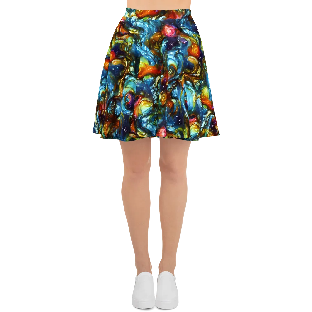 Aurora Alchemy on Skater Skirt — Front