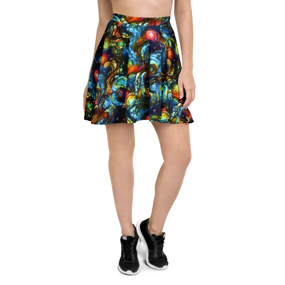Aurora Alchemy on Skater Skirt — Front