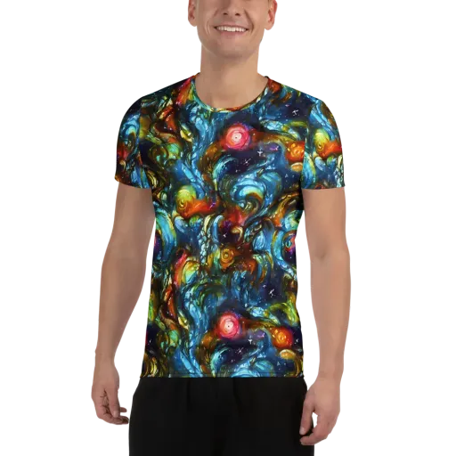 Aurora Alchemy on a Men's Athletic T-Shirt