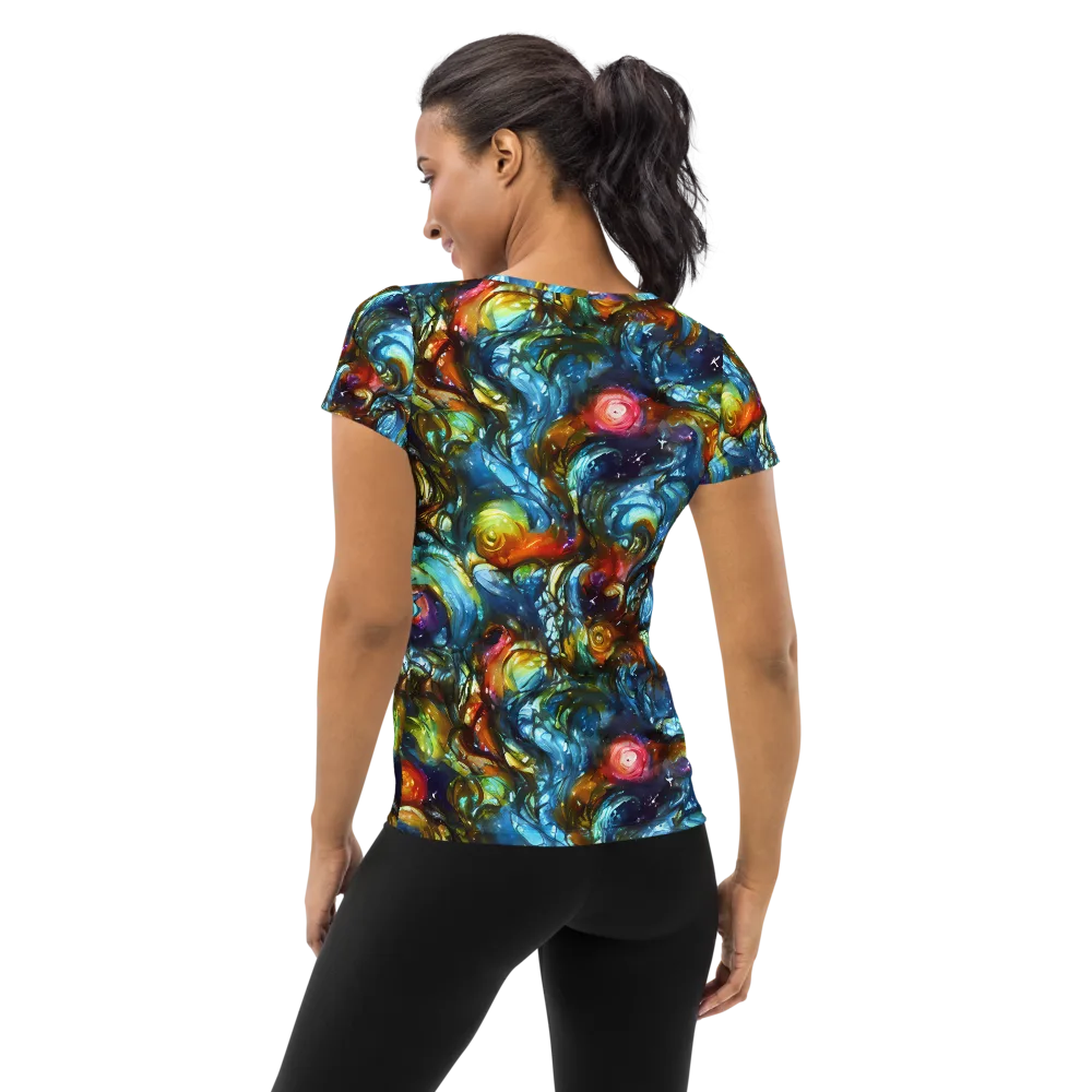 Aurora Alchemy on Women's Athletic T-Shirt — Back