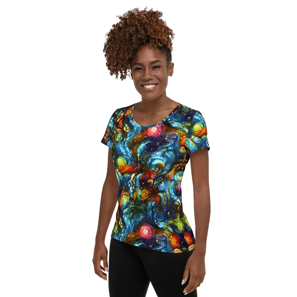 Aurora Alchemy on Women's Athletic T-Shirt — Left