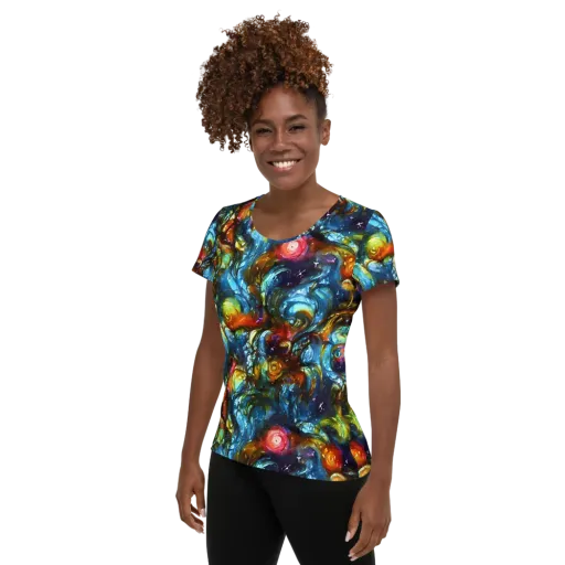 Aurora Alchemy on a Women's Athletic T-Shirt